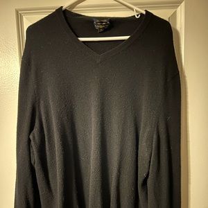 Black Cashmere Club Room V-Neck Sweater XL
